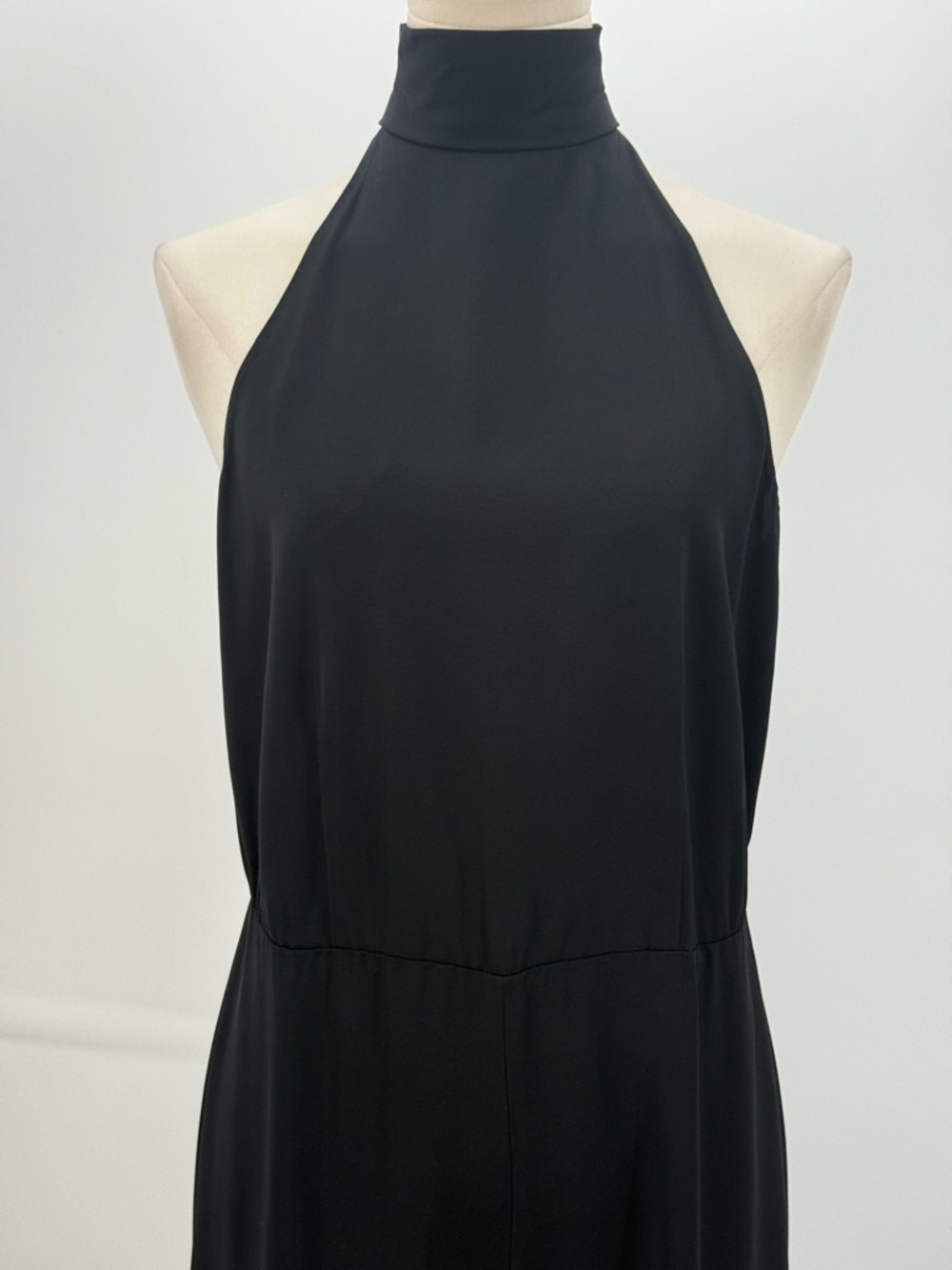 Theory Black Halter Neck Tie Jumpsuit Wide Leg Sleeveless Minimalist Luxe Size 2 - Picture 6 of 15